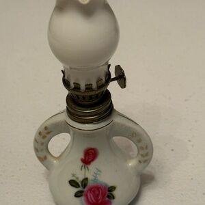 Miniature Vintage Floral Ceramic Lantern.